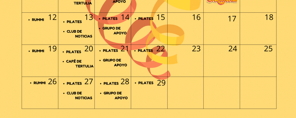 Calendario de Actividades de Febrero.